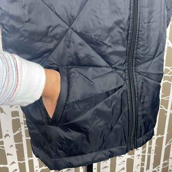 Socialite Diamond Pattern Quilted Lightweight Zip Front Vest / Liner S/M Black - Picture 4 of 7